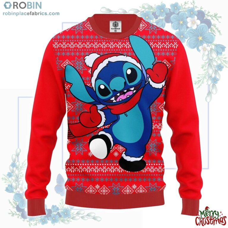 Stitch Winter Red Ugly Christmas Sweater