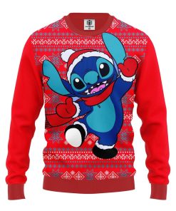 stitch winter red ugly christmas sweatshirt 1 2o59e