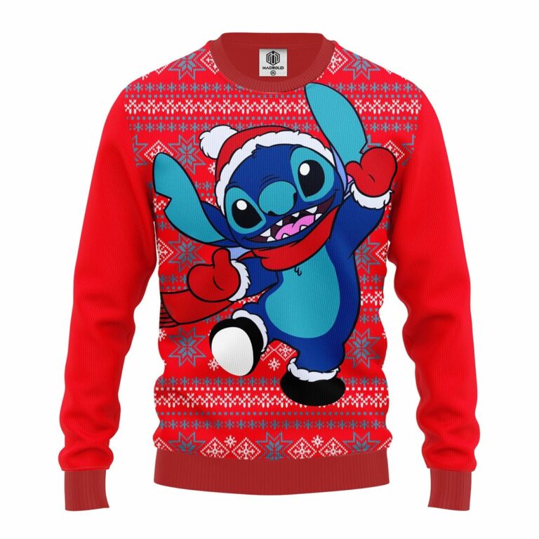 Stitch Winter Red Ugly Christmas Sweatshirt