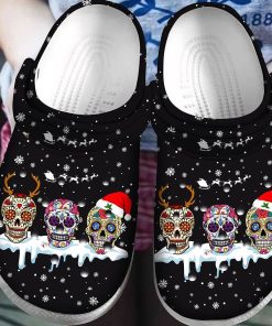 Sugar Skull Christmas Classic Clog, Unisex Crocs Shoes