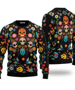 sugar skull ugly christmas sweatshirt sweater 1 na7cxk