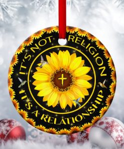 sunflower circle ornament its a relationship with god through christ 1 cuX0T