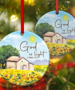 Sunflower Field Circle Ornament Light In The Darkness