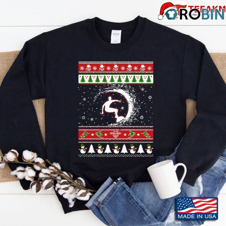 Surfing Ugly Christmas Sweatshirt