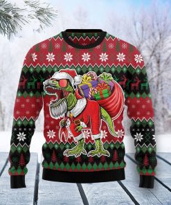 T Rex Santa Christmas Ugly Sweatshirt, Sweater