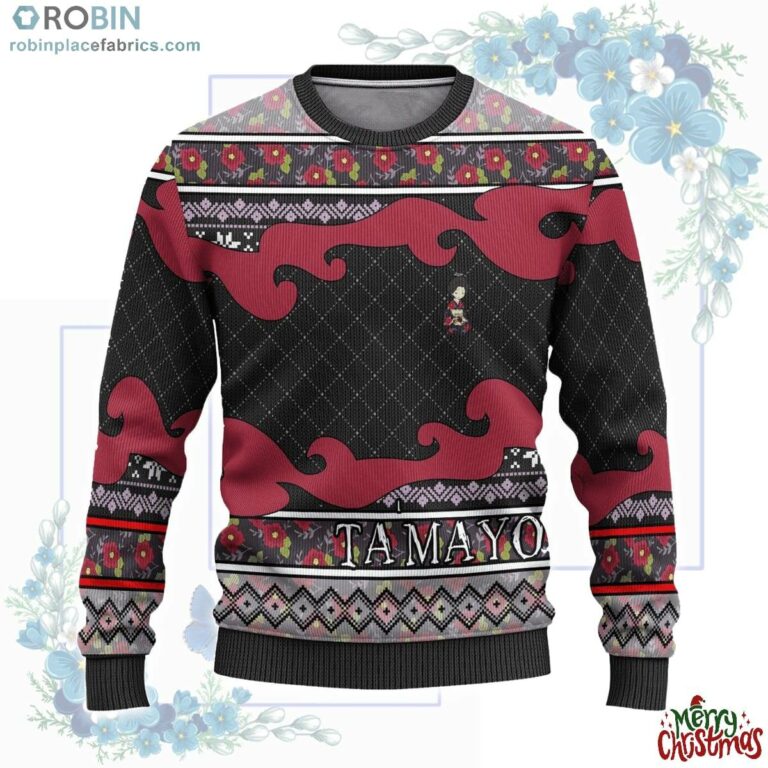 Tamayo Anime Ugly Christmas Sweater Demon Slayer Chibi