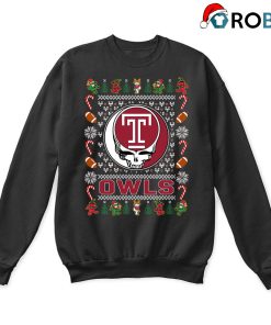 Temple Owls X Grateful Dead Christmas Ugly Sweatshirt