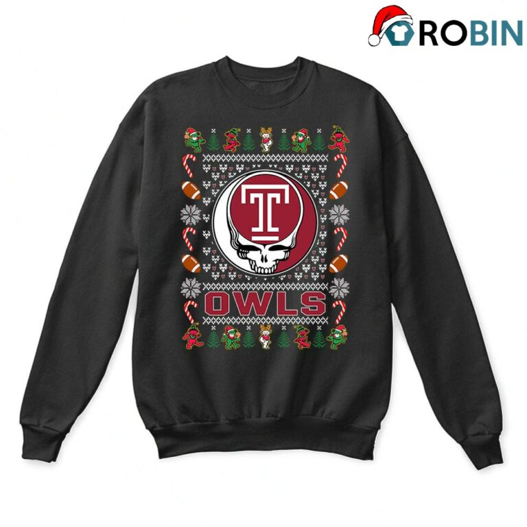 Temple Owls X Grateful Dead Christmas Ugly Sweatshirt