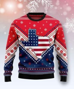 Texas US Flag Christmas Ugly Sweatshirt, Sweater