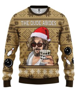 the big lebowski the dude abides ugly christmas sweatshirt 1 jvsrmi