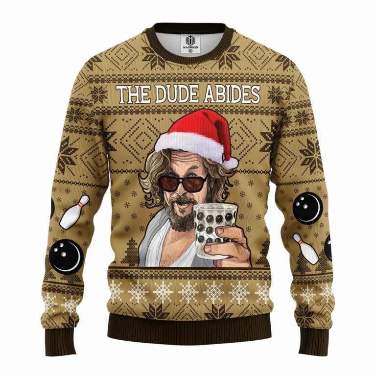 The Big Lebowski The Dude Abides Ugly Christmas Sweatshirt