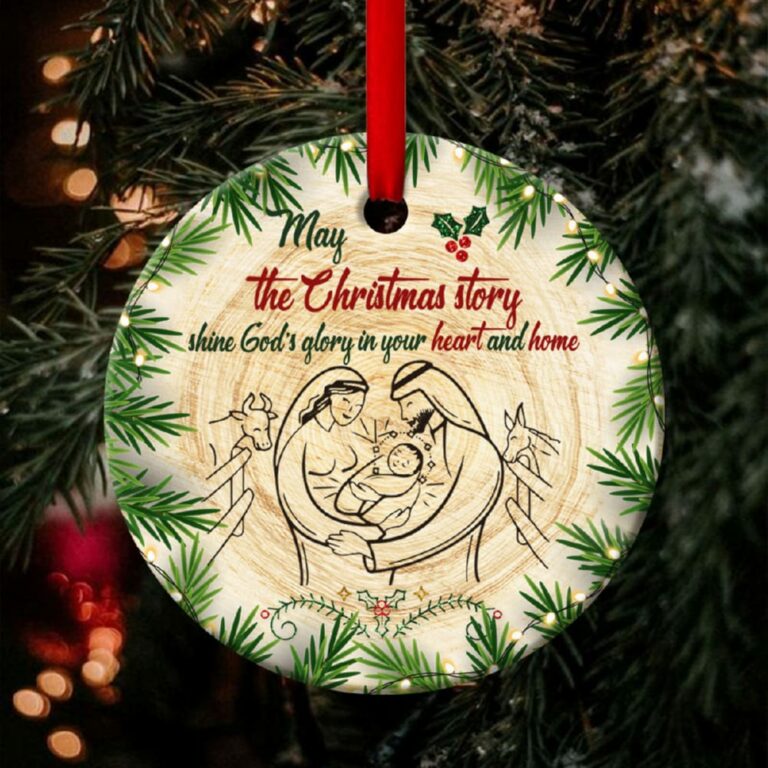 The Christmas Story Shine God’s Glory Christian Circle Ornament
