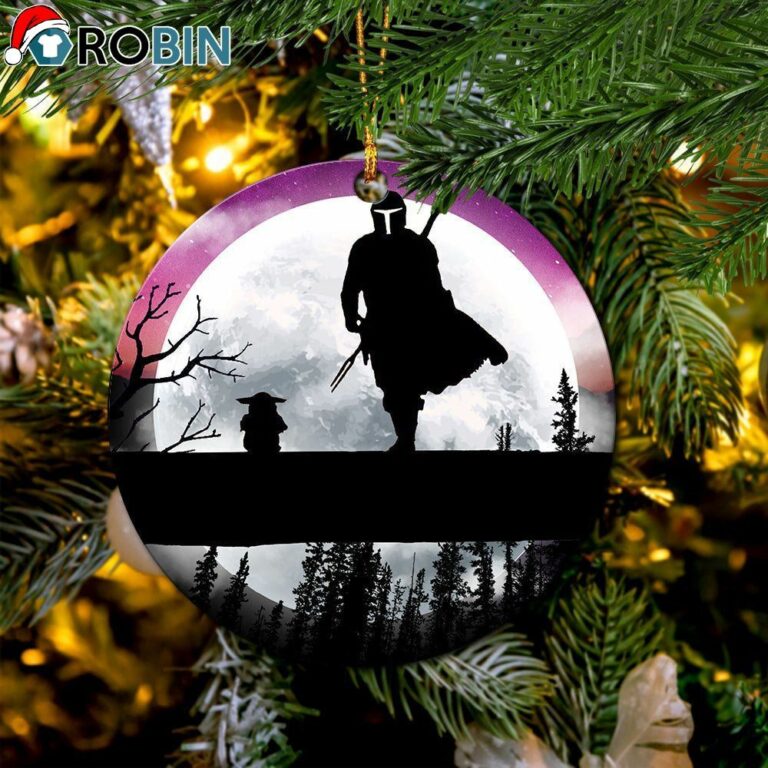 The Mandalorian And Baby Yoda Moon Night Ornament – Christmas Decorations