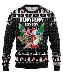 the ren 26 stimpy show ugly christmas sweatshirt 1 0M1Ud