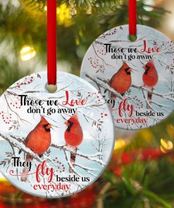 they fly beside us everyday cardinal bird circle ornament 1 LCQuw