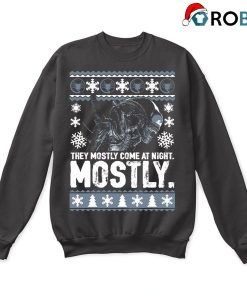 They Mostly Come At Night Xenomorph Alien Ugly Christmas Sweatshirt