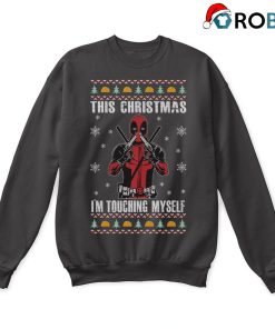 This Christmas Im Touching Myself Funny Deadpool Ugly Sweatshirt