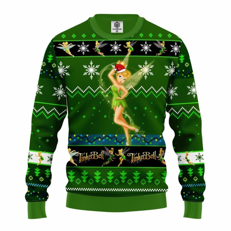 Tinker Bell Ugly Christmas Sweatshirt Green