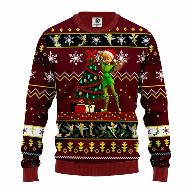 Tinker Bell Ugly Christmas Sweatshirt Red
