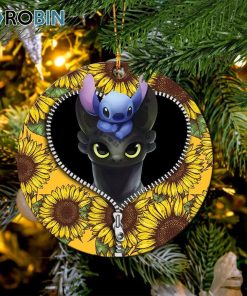 toothless and stitch sunflower zipper christmas ornament 1 xlg7do