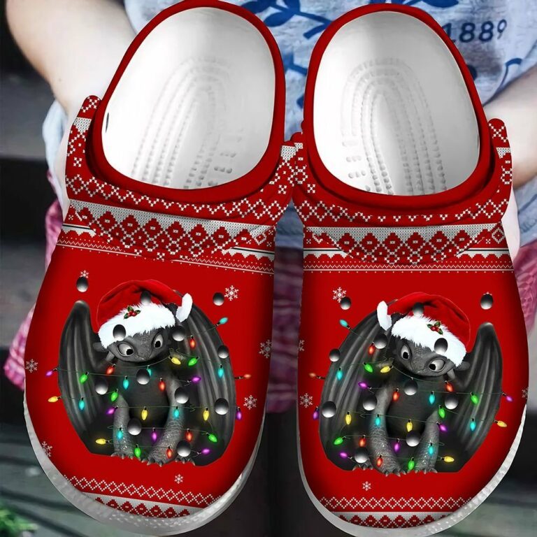 Toothless Christmas Crocs Classic Clogs Shoes RobinPlaceFabrics