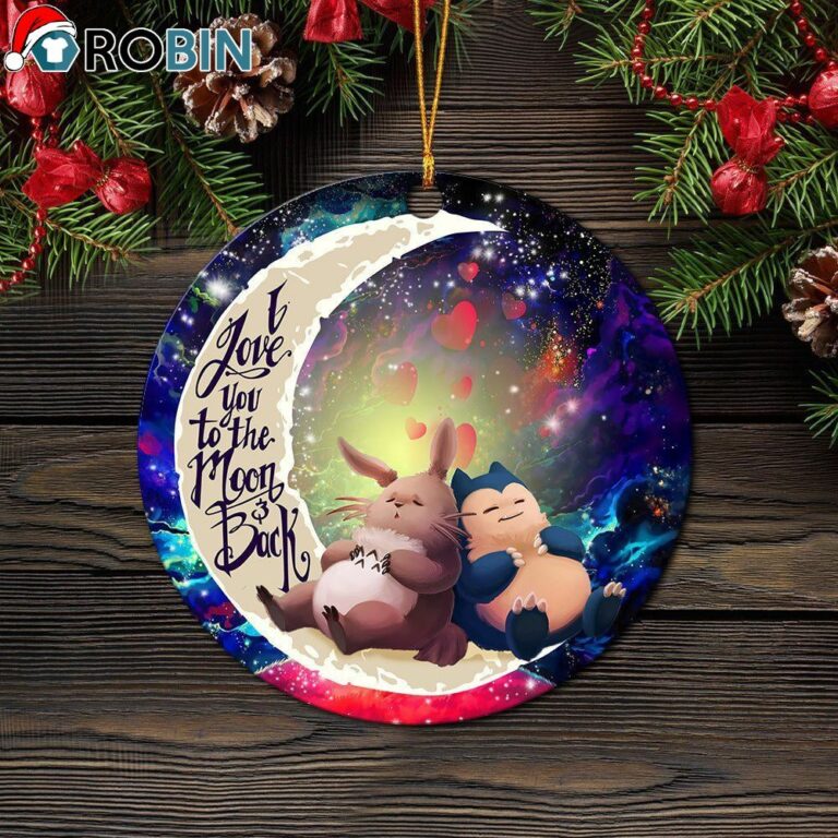 Totoro Ghibli Snorlax Pokemon Love You To The Moon Galaxy Circle Ornament – Christmas Decorations