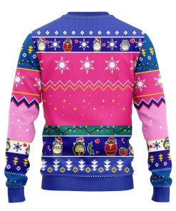 totoro ghibli studio ugly christmas sweater pink 2 B7wkQ