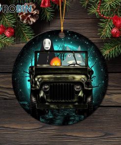 Totoro No Face Ghibli Ride Jeep Halloween Funny Anime Christmas Ornament Totoro No Face Ghibli Ride Jeep Halloween Funny Anime Christmas Ornament