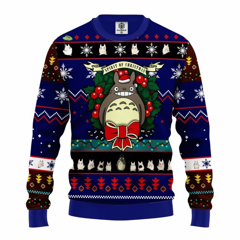 Totoro Ugly Christmas Sweatshirt Blue
