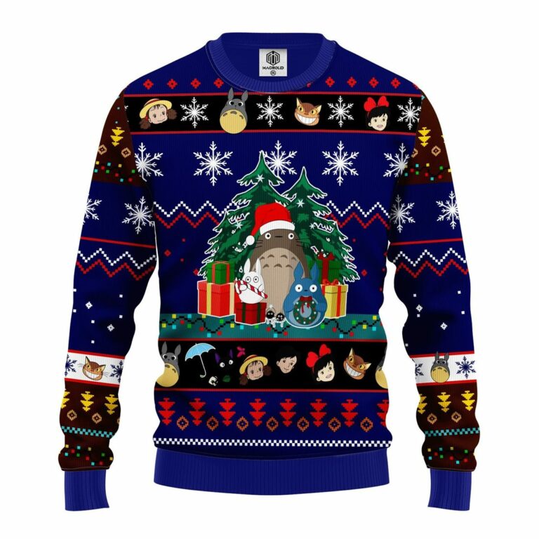 Totoro Ugly Christmas Sweatshirt Blue 2