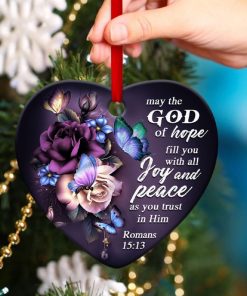 Trust In God Beautiful Flower Heart Ornament Trust In God Beautiful Flower Heart Ornament