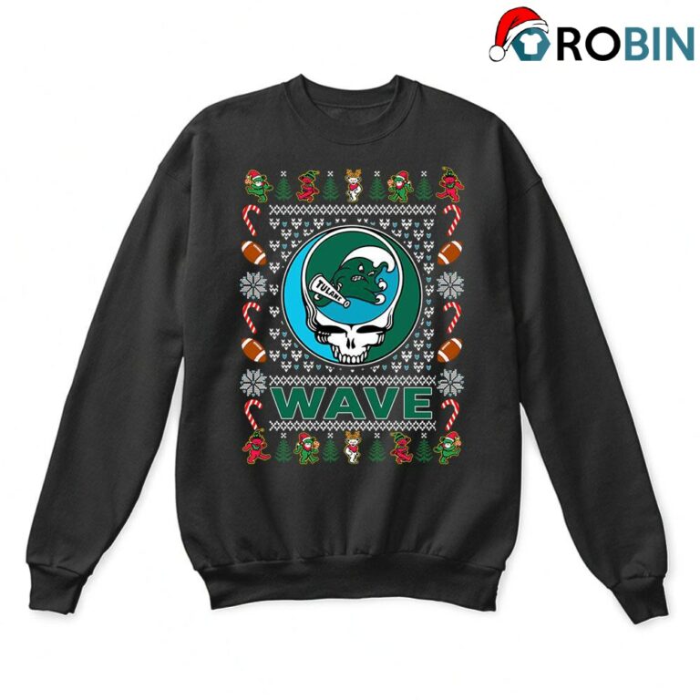Tulane Green Wave X Grateful Dead Christmas Ugly Sweatshirt