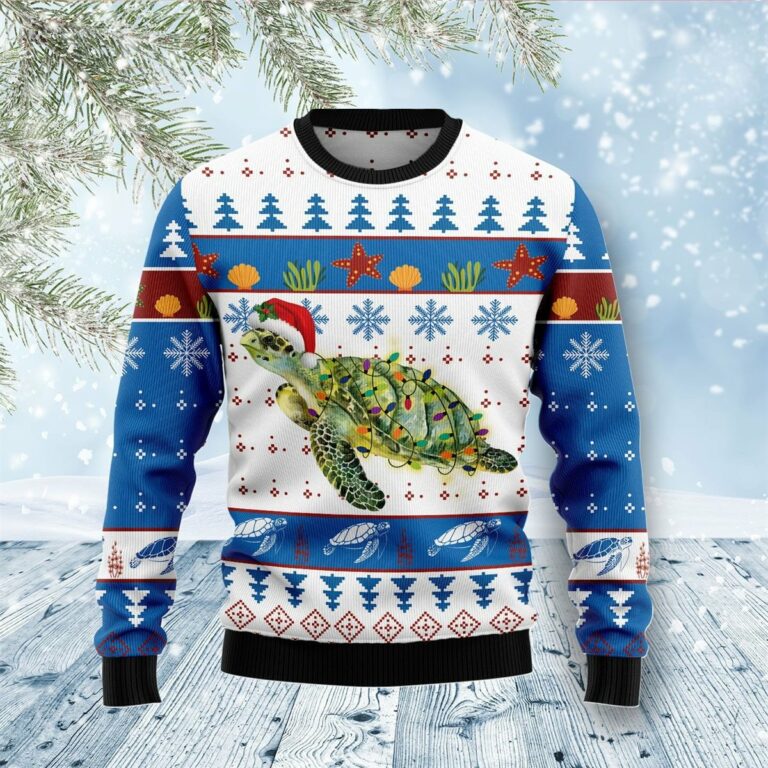 Turtle Xmas Ugly Christmas Sweatshirt, Sweater