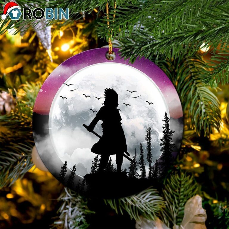 Uchiha Sasuke Naruto Moon Night Christmas Ornament