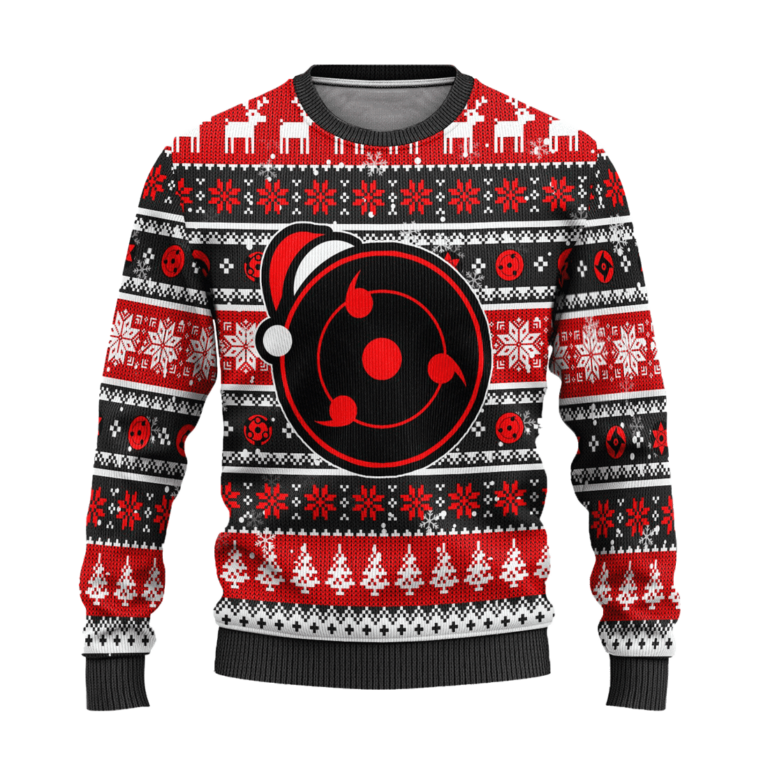 Uchiha Sharingan Anime Ugly Christmas Sweater Naruto Xmas Gift