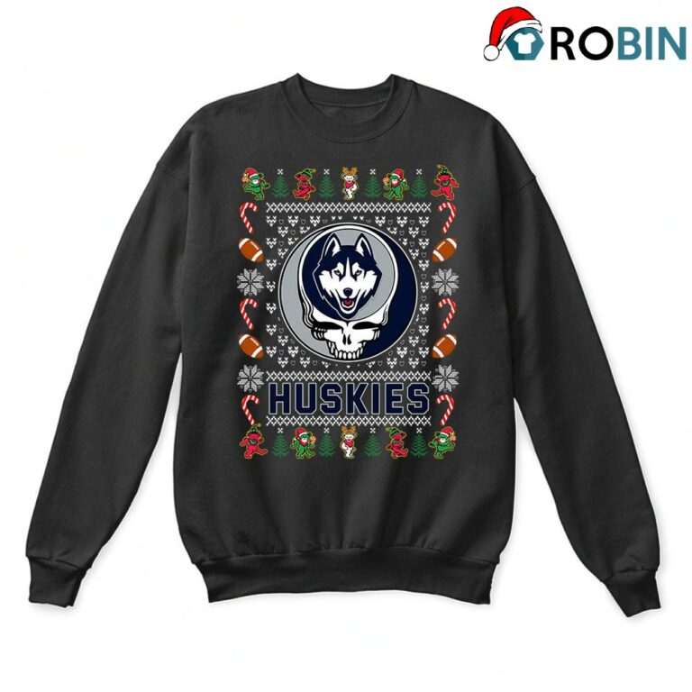 Uconn Huskies X Grateful Dead Christmas Ugly Sweatshirt