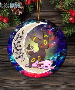 umbreon espeon eevee evolution pokemon love you to the moon galaxy ornament christmas decorations 1 kzt0la
