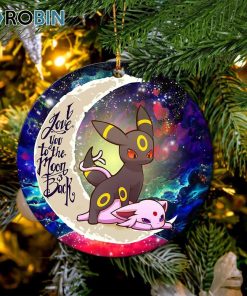 Umbreon Espeon Eevee Evolution Pokemon Love You To The Moon Galaxy Ornament – Christmas Decorations