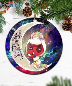 Unicorn Deadpool And Spiderman Avenger Love You To The Moon Galaxy Ornament – Christmas Decorations Unicorn Deadpool And Spiderman Avenger Love You To The Moon Galaxy Ornament – Christmas Decorations