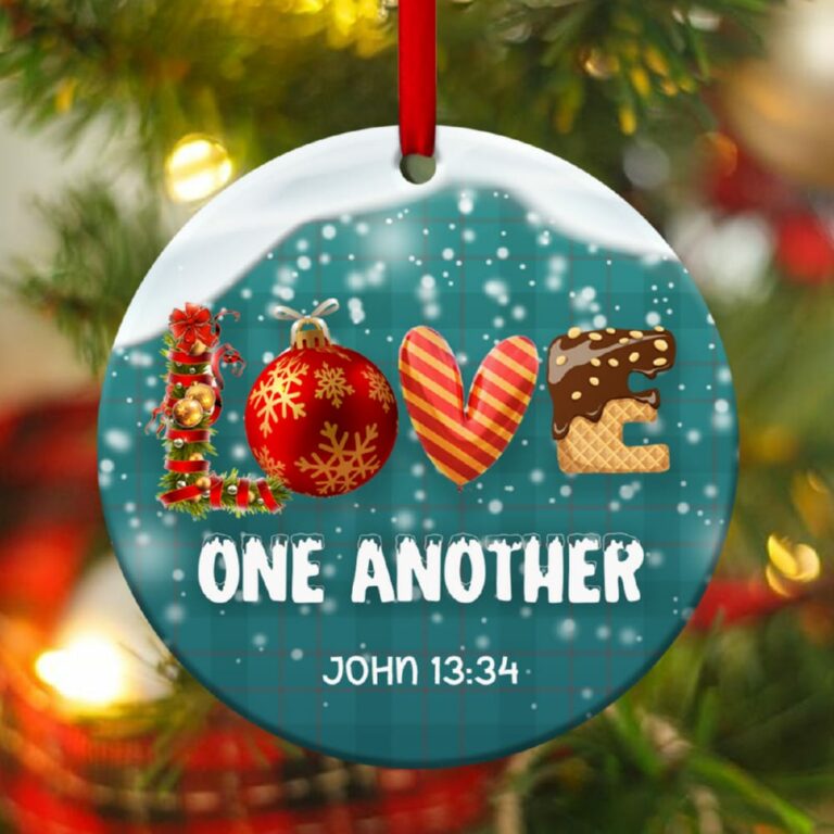 Unique Christmas Circle Ornament Love One Another Like Jesus Loves You