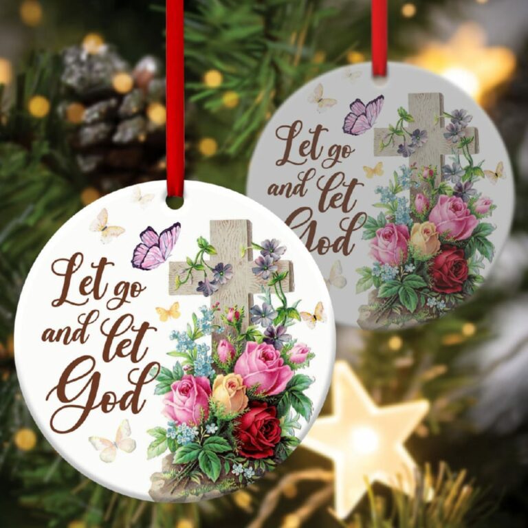 Unique Cross Circle Ornament Let Go And Let God