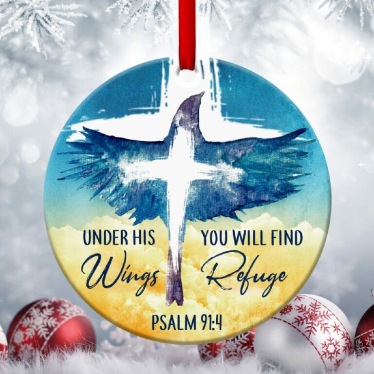 Unique Eagle Circle Ornament Under s Wings, You Will Find Refuge