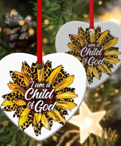 unique sunflower heart ornament i am a child of god 1 T3s1N