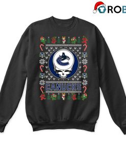 Vancouver Canucks X Grateful Dead Christmas Ugly Sweatshirt
