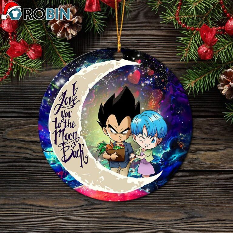 Vegeta And Bulma Dragon Ball Love You To The Moon Galaxy Ornament – Christmas Decorations