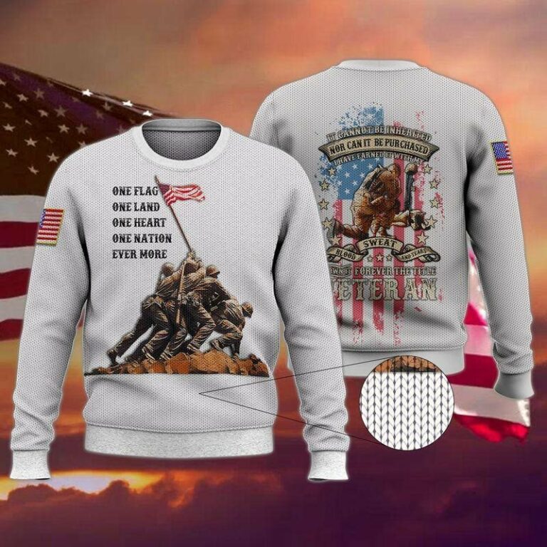 Veteran One Nation Christmas Ugly Sweatshirt, Sweater