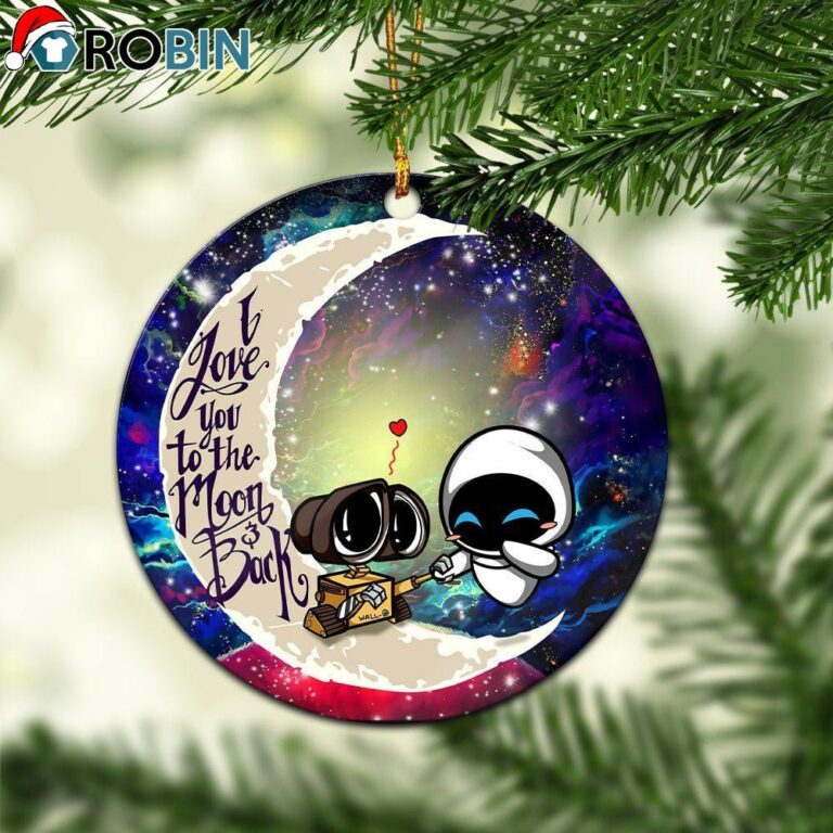 Wall – E Couple Love You To The Moon Galaxy Circle Ornament – Christmas Decorations