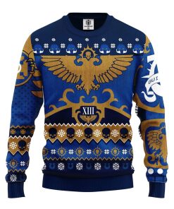 warhammer 40k blue ugly christmas sweatshirt 1 CXfYR