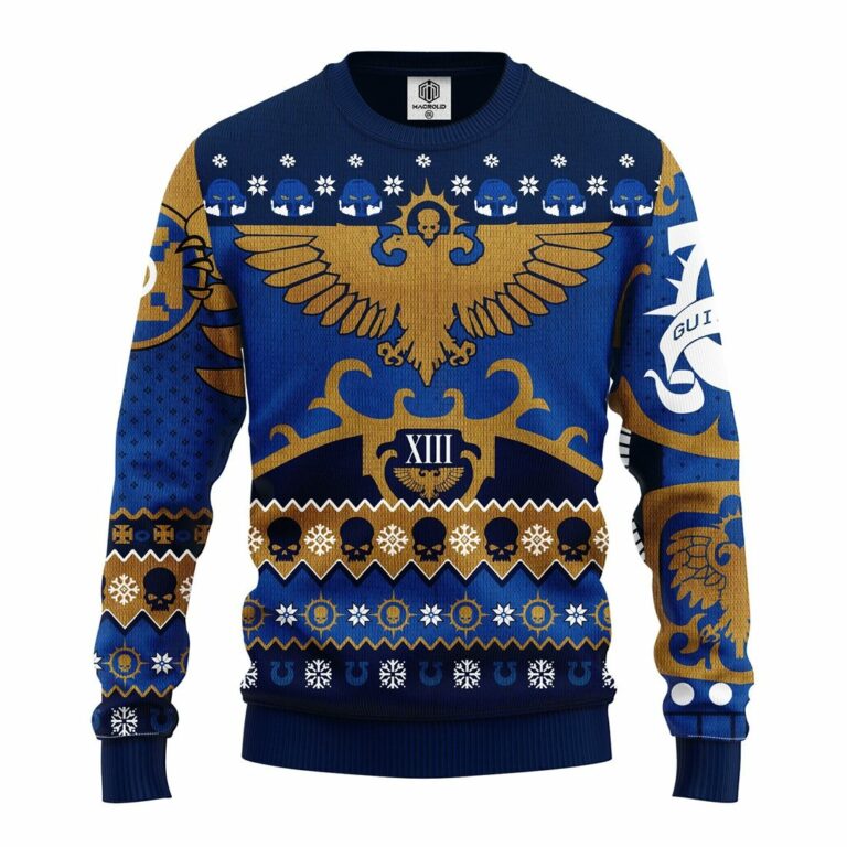 Warhammer 40K Blue Ugly Christmas Sweatshirt