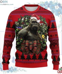 Western Gorilla King Kong Godzilla Noel Mc Ugly Christmas Sweater